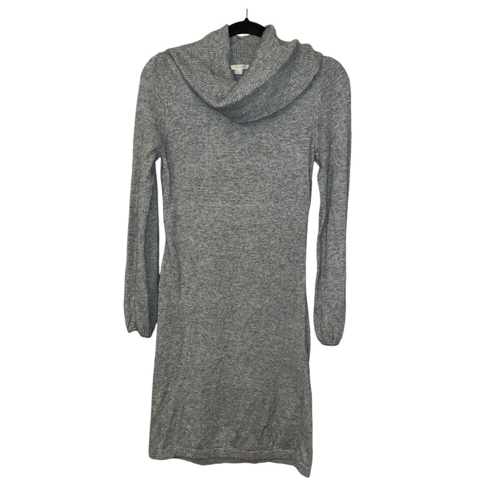 Boden Cowl Turtleneck Sweater Dress Size 2R Cashmere rabbit hair blend gray fall